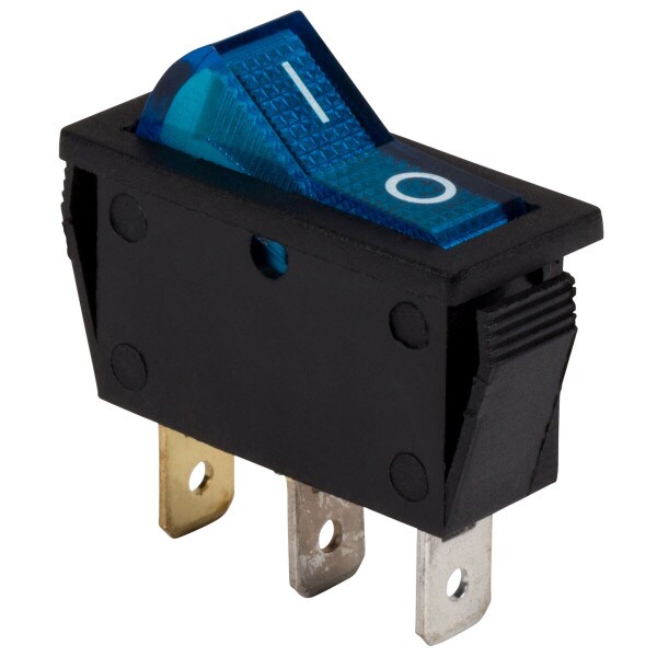 Main product image for SPST Large Rocker Switch w/Blue Illumination 125VAC 060-704